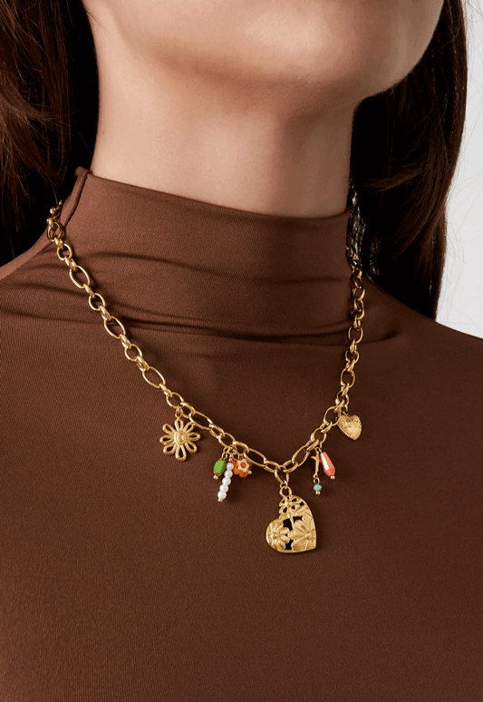 Collier Coeur Floral