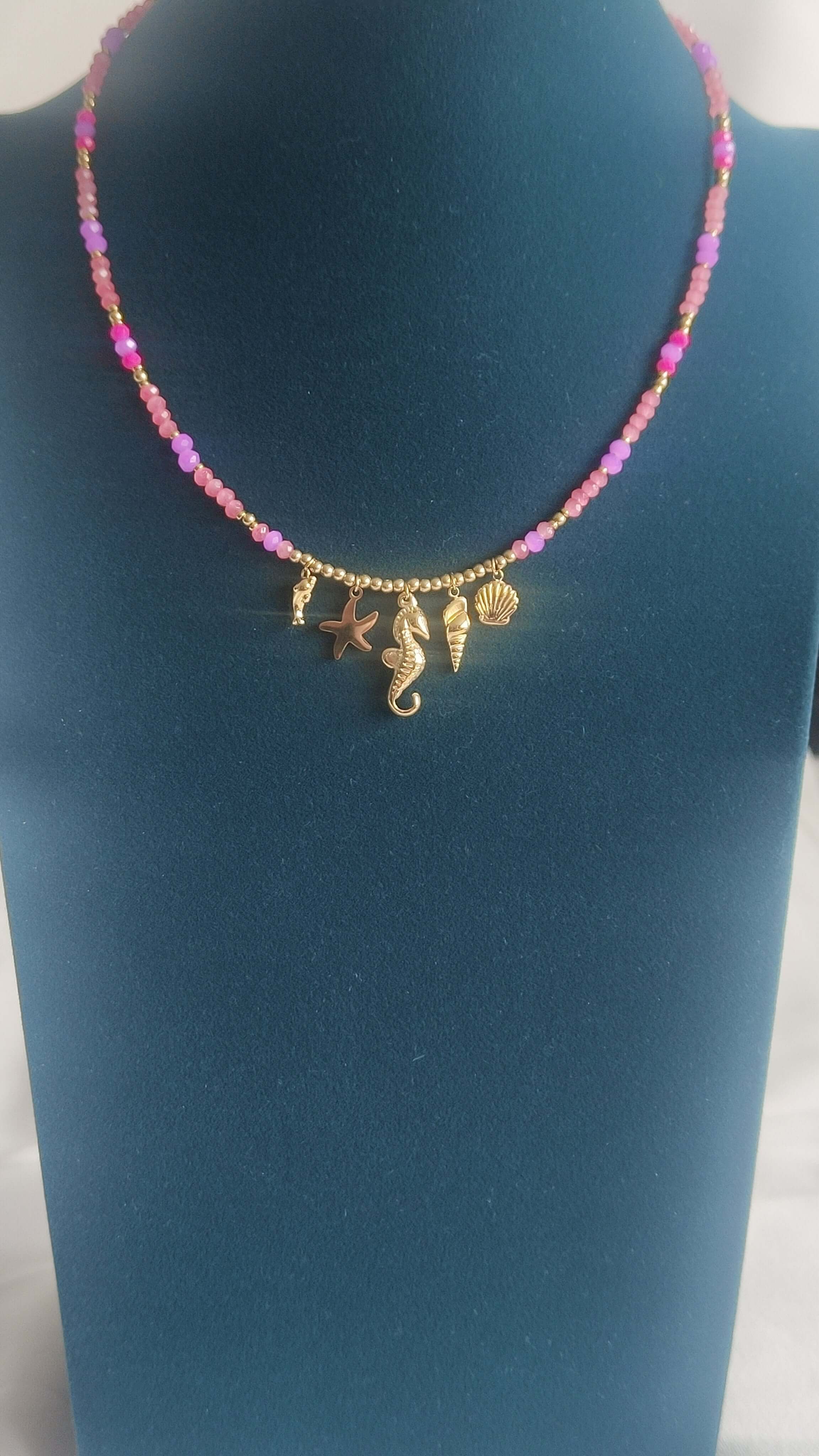 Collier Coquillage Fuchsia