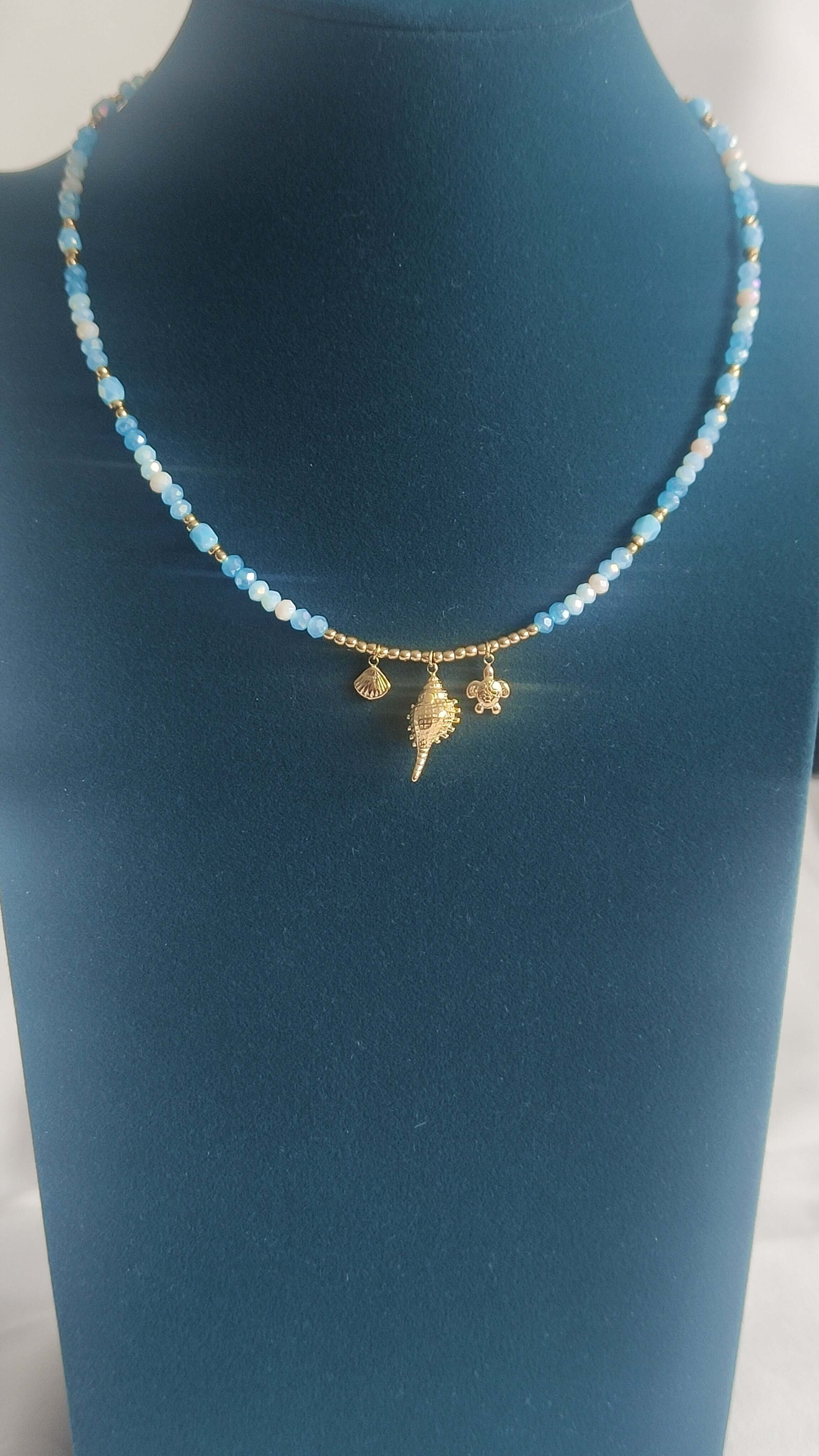 Collier Coquillage Bleu